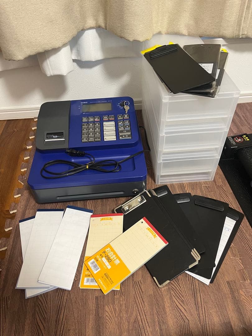動作品　CASIO レジスター SE-G2　ブルー　その他事務用品付き