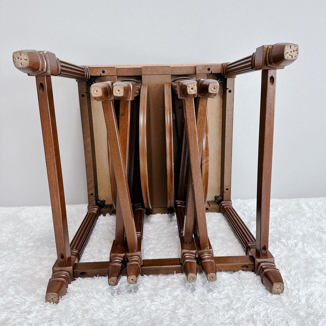 美品　アンティーク　ネストテーブル　3点セット　バタフライ式　レア　希少