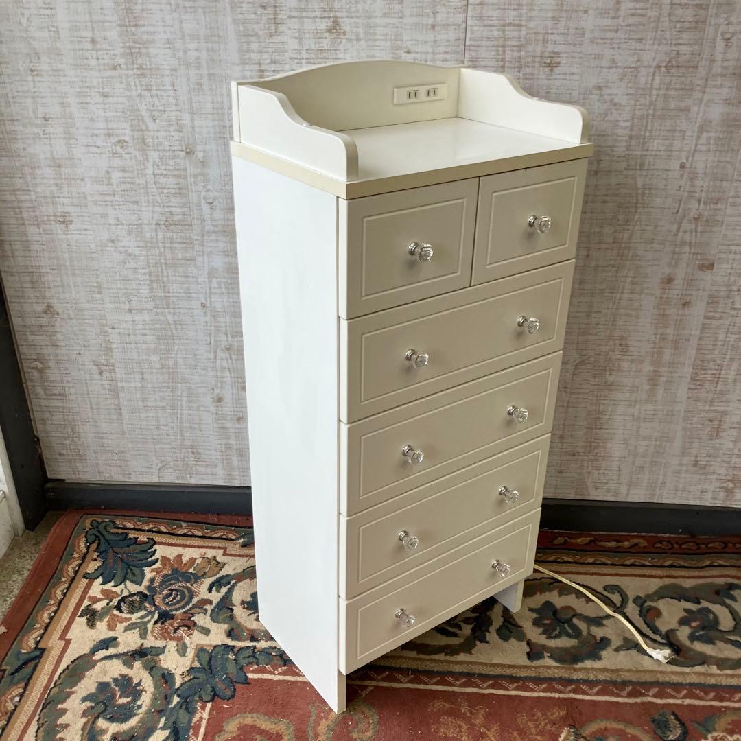 ロココレトロ 姫系 木製チェスト 6杯引き出し収納 タンス 古家具 クラシック