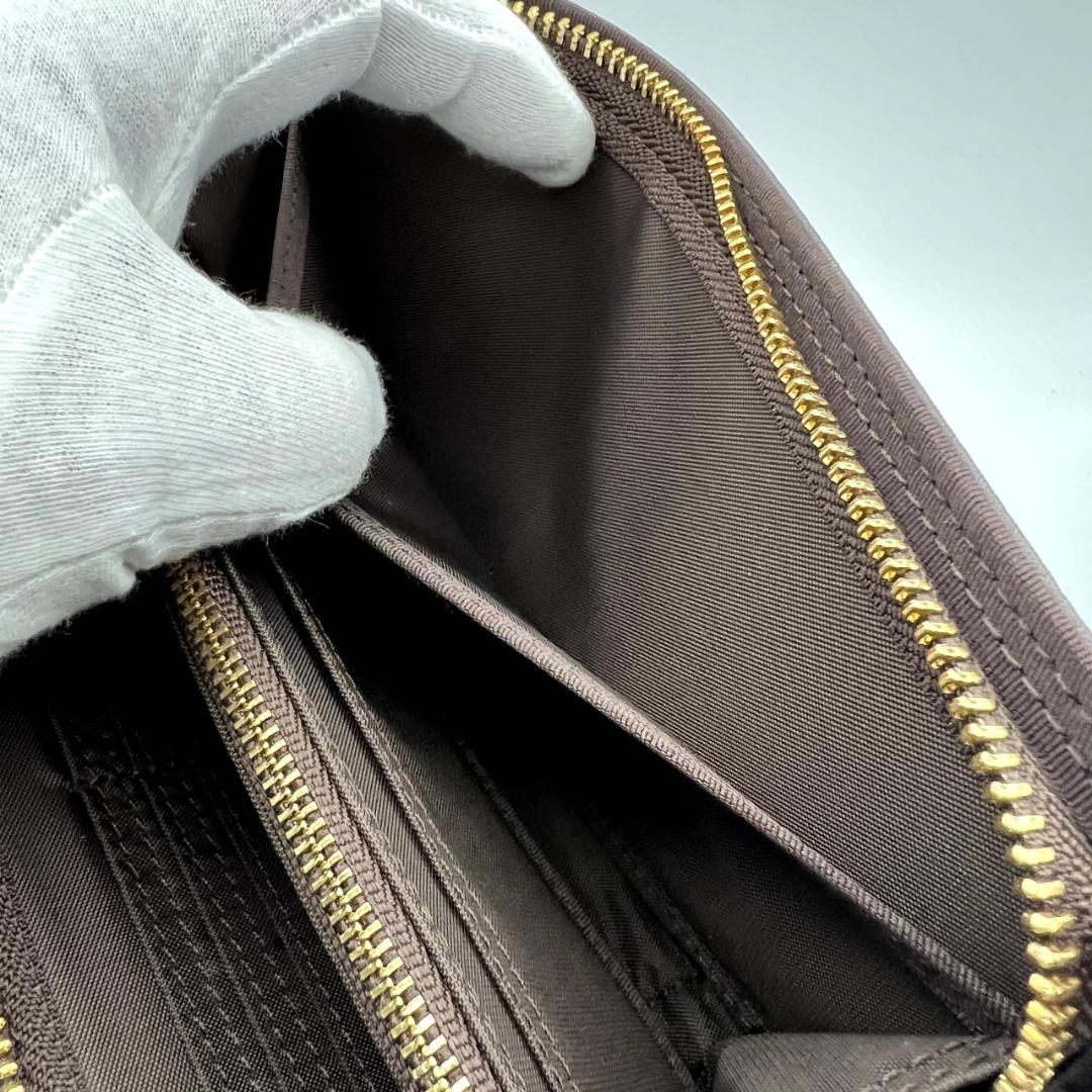 未使用 ポーター☆メンズ ジッピーウォレット 長財布 ナイロン加工 濃茶 日本製