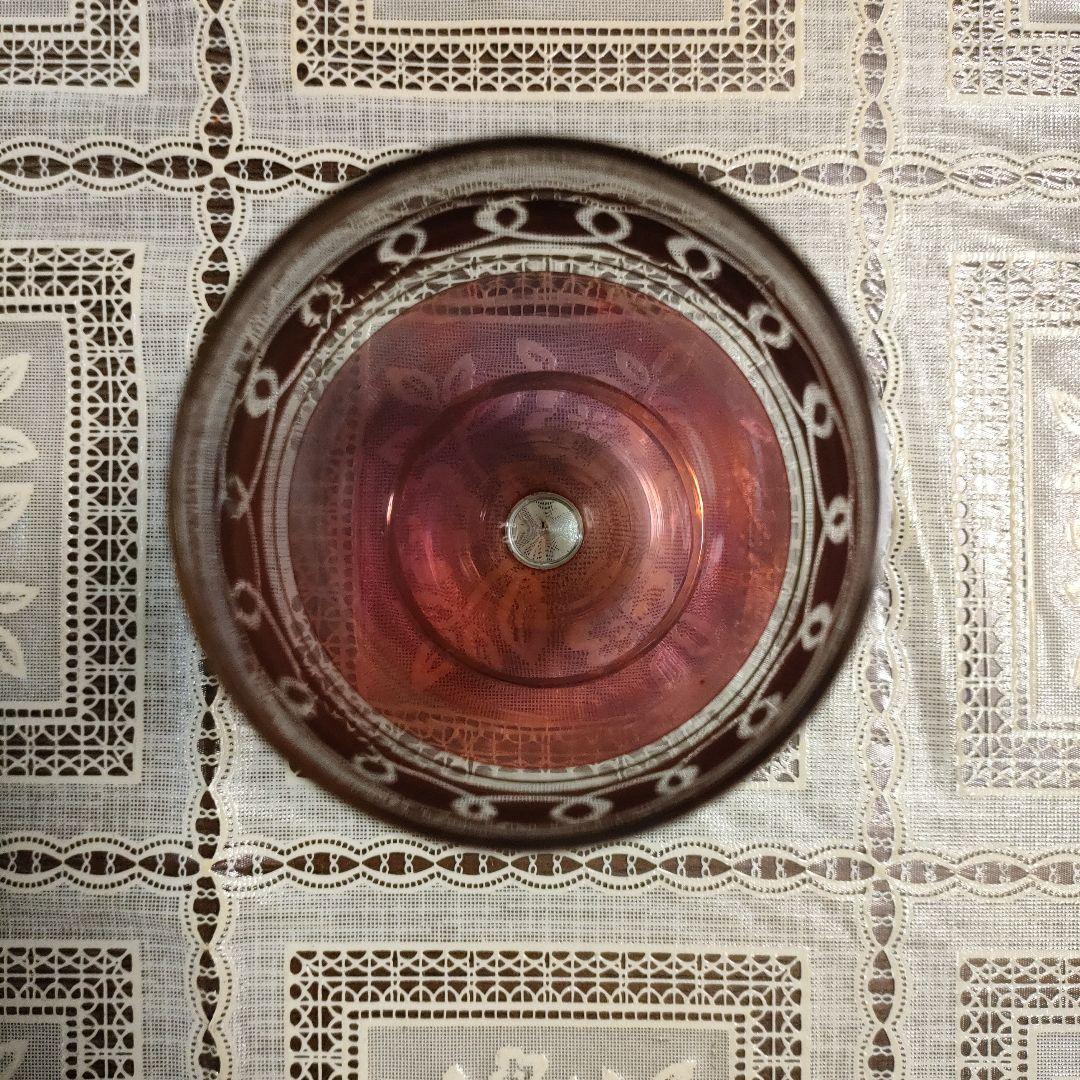 \"未使用\" ボヘミアングラスワインピッチャー＆グラス6客セット、チェコスロバキア