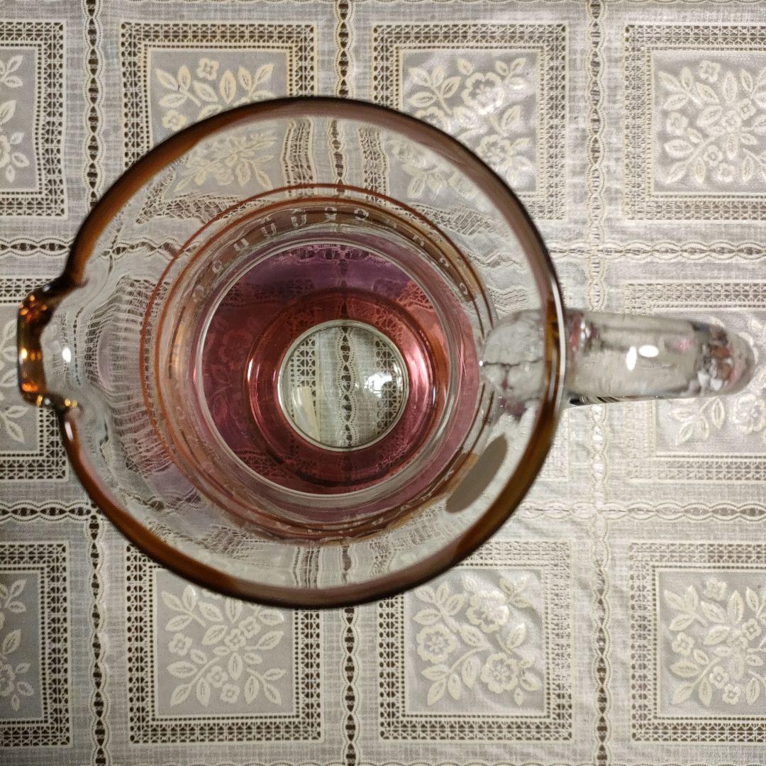 \"未使用\" ボヘミアングラスワインピッチャー＆グラス6客セット、チェコスロバキア