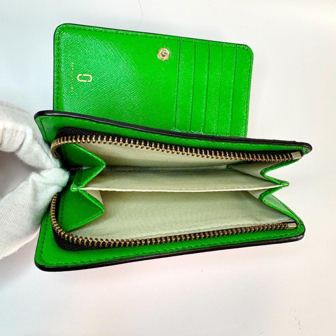 マーク・ジェイコブス　MARC JACOBS 二つ折り財布 ブラック/グリーン
