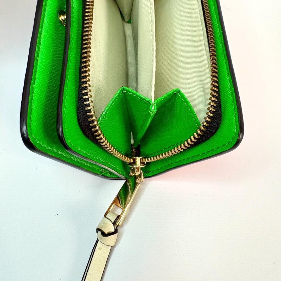 マーク・ジェイコブス　MARC JACOBS 二つ折り財布 ブラック/グリーン