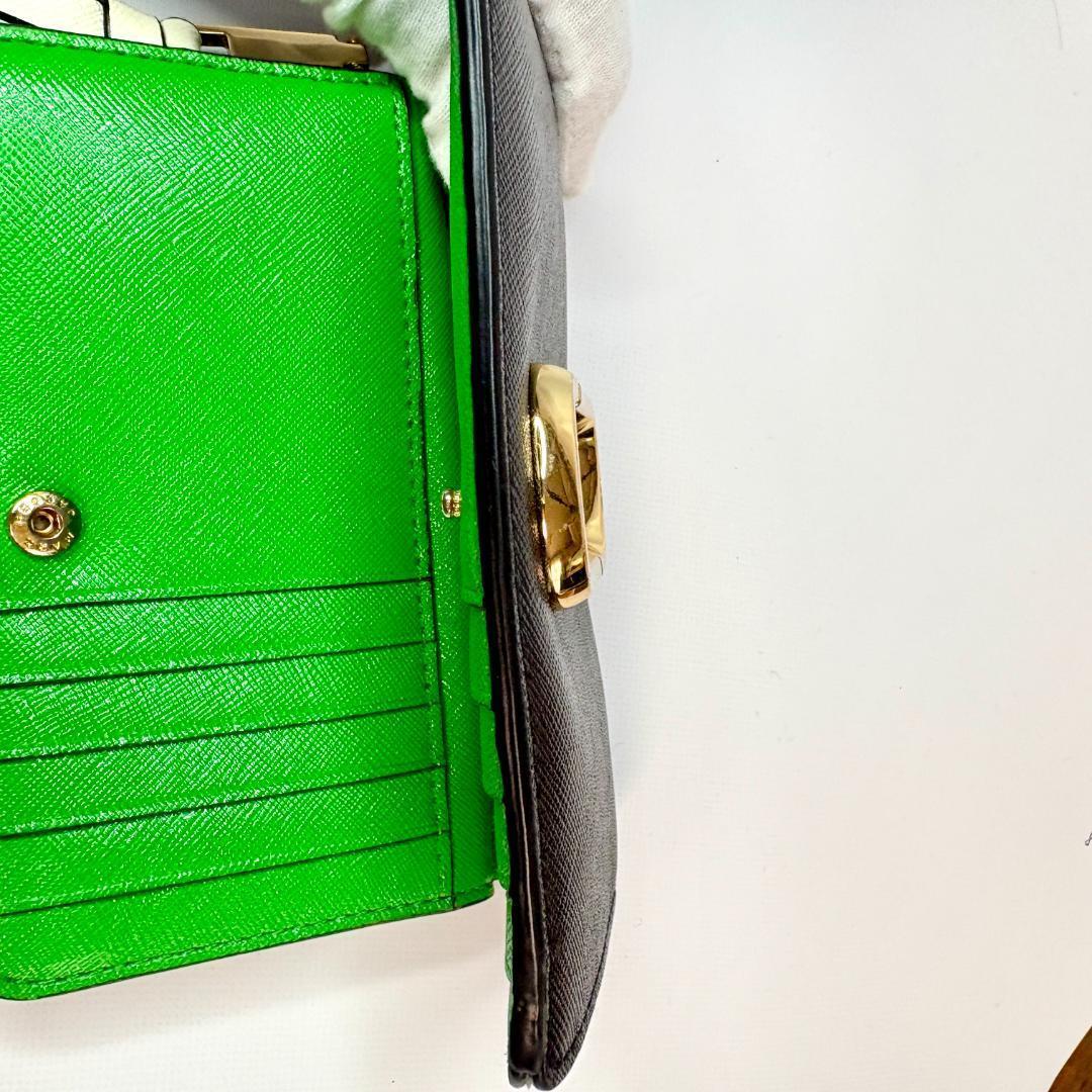 マーク・ジェイコブス　MARC JACOBS 二つ折り財布 ブラック/グリーン