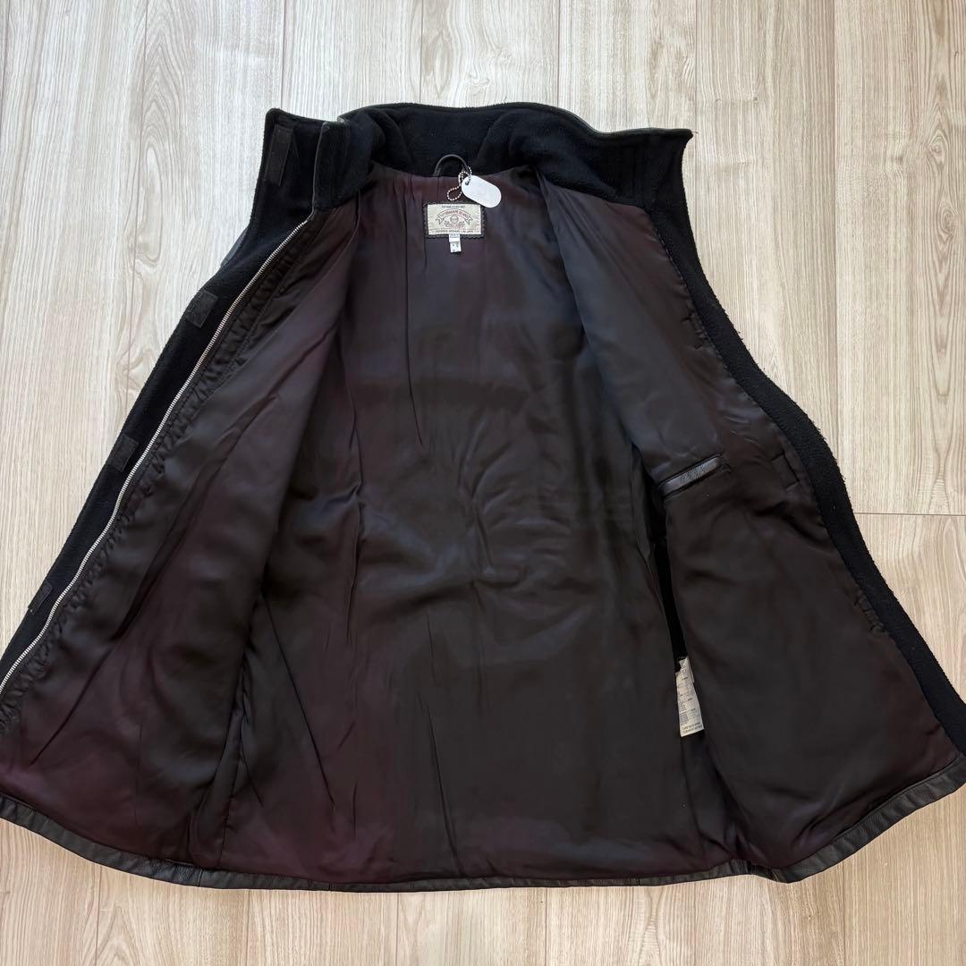 【希少】ARMANI JEANS レザージャケット ブラック 38 M ハーフ丈