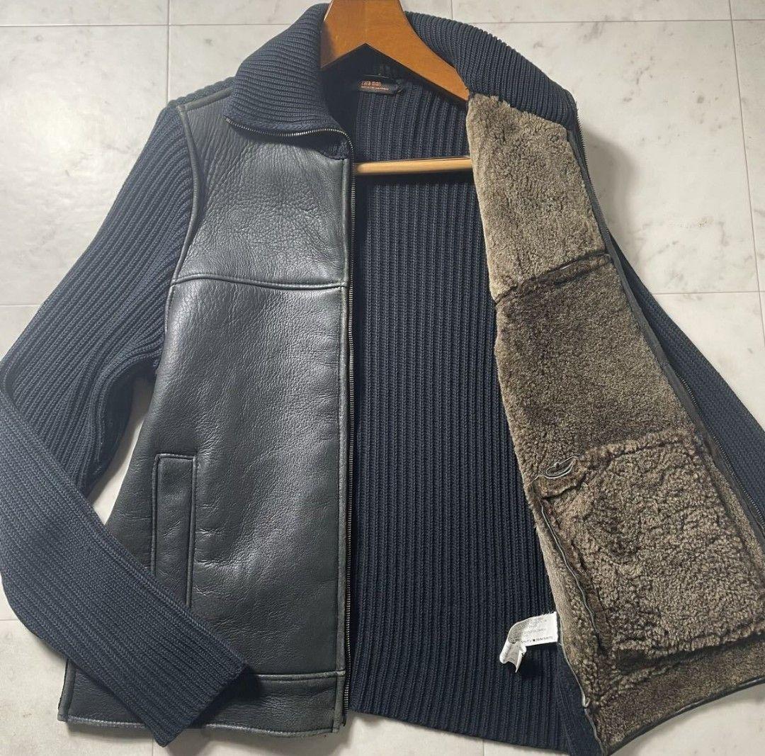ZARA MAN リアルムートン レザージャケット ブルゾン 希少