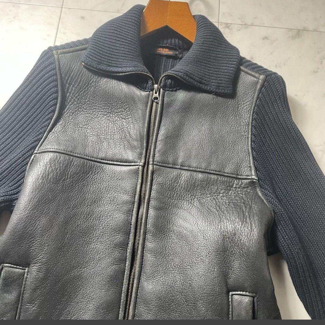ZARA MAN リアルムートン レザージャケット ブルゾン 希少