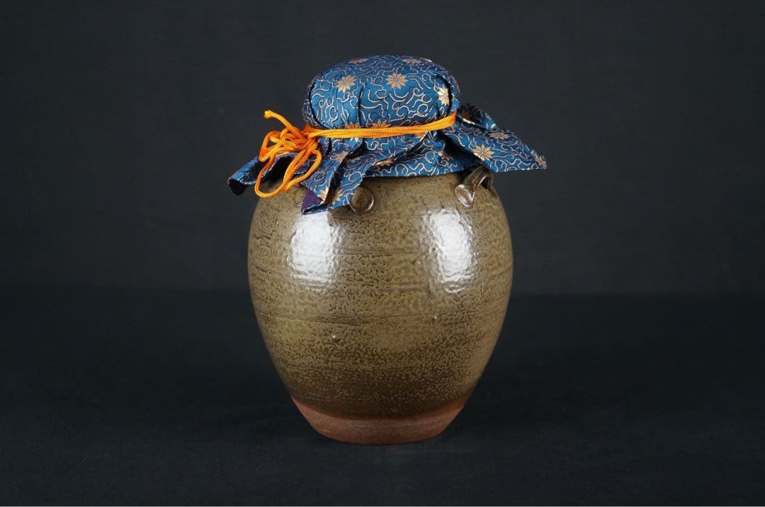 尾中窯 市野信水 作 丹波焼 茶壺 飾壺 陶印 共箱 茶道具 茶事