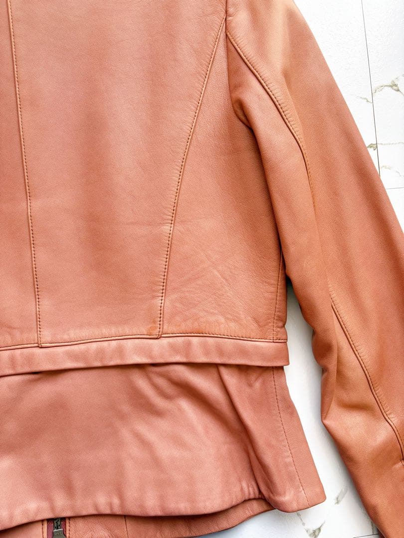 【ダイアグラム】ノーカラー /ラムレザー ジャケット フォックスファー 38