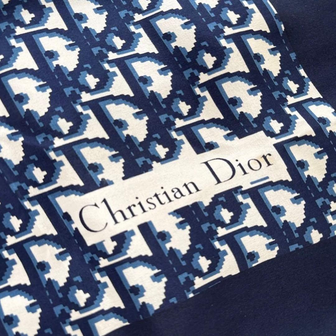 クリスチャンディオール トロッター柄 大判スカーフ スカーフ ネイビー