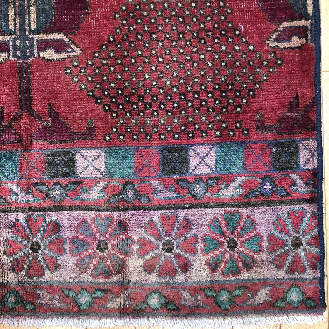 ペルシャ絨毯 ペルシャヴィンテージラグ 145x97 手織り オールド