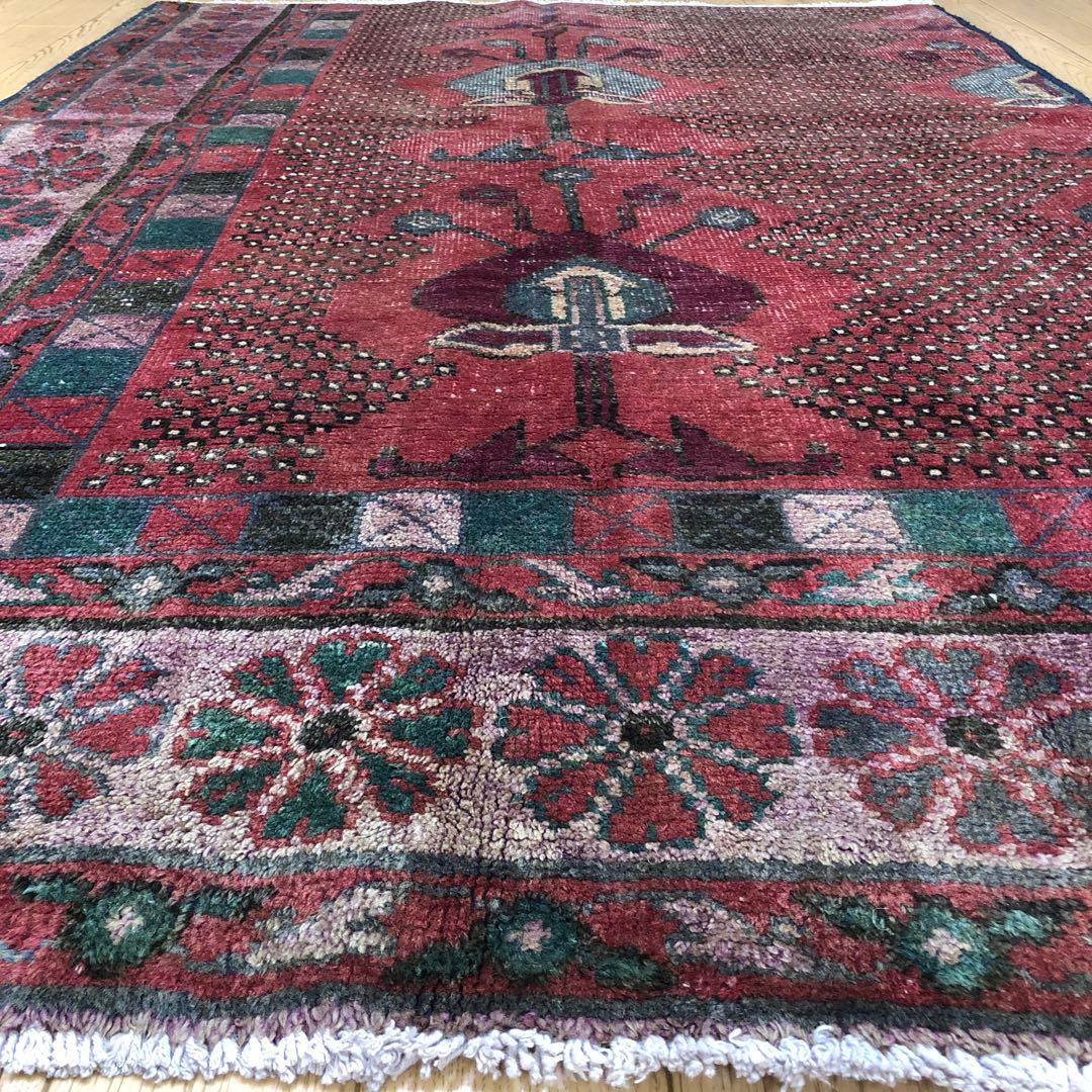 ペルシャ絨毯 ペルシャヴィンテージラグ 145x97 手織り オールド