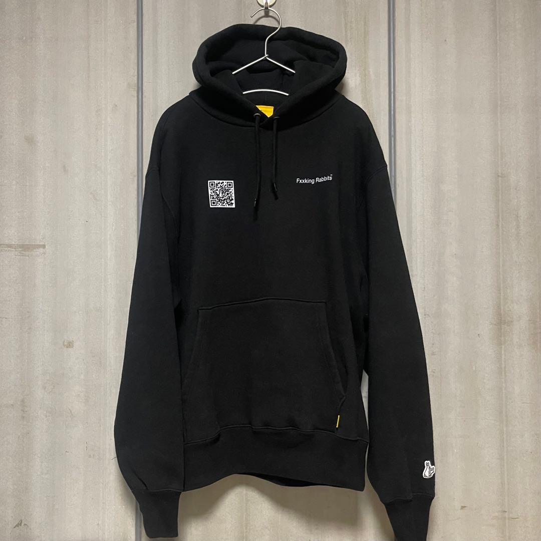 【FR2店舗限定】QRコード パーカー ブラック サイズL