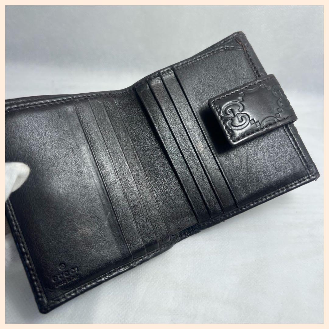 GUCCI GGシマ Wホック 二つ折り財布 良品
