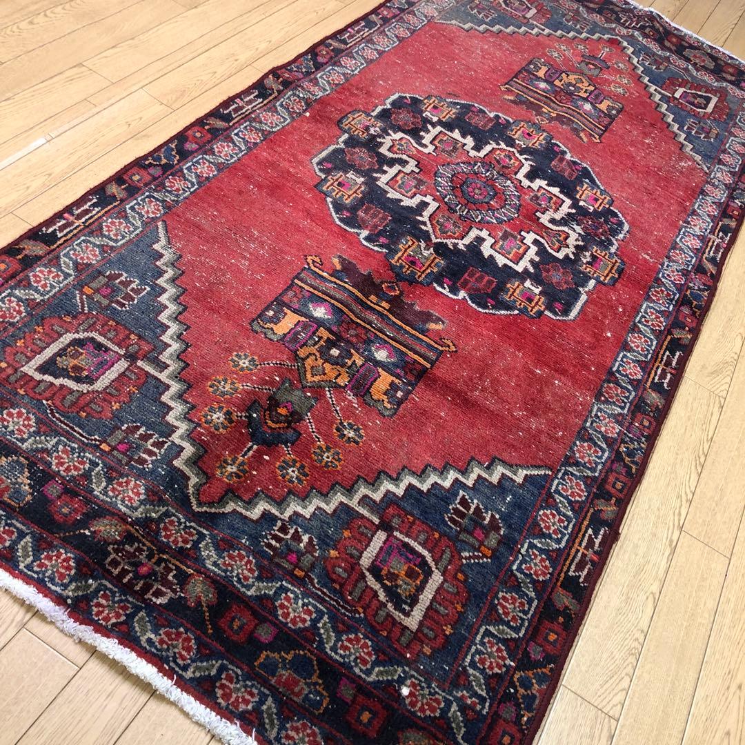 ペルシャ絨毯 ヴィンテージラグ 214×49cm 手織り オールドpersia