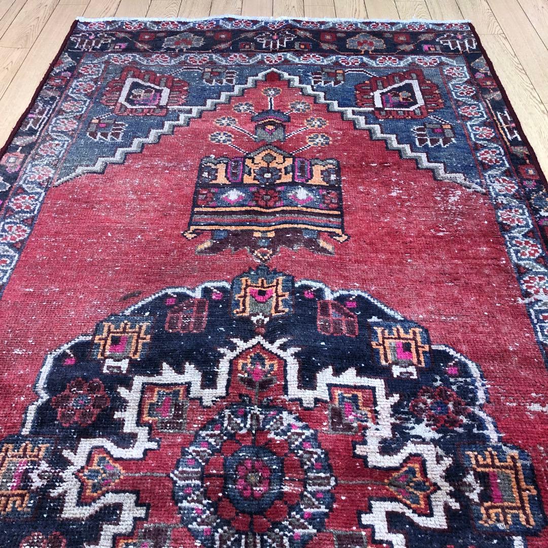 ペルシャ絨毯 ヴィンテージラグ 214×49cm 手織り オールドpersia