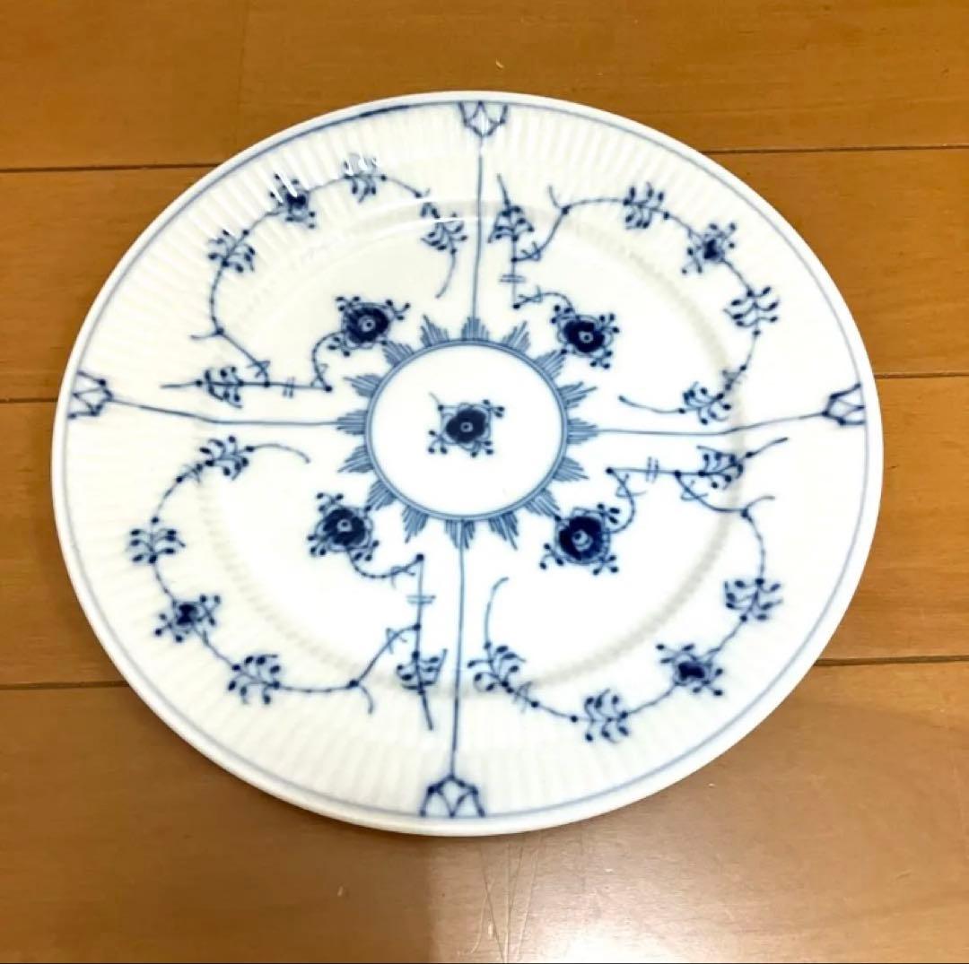 ロイヤルコペンハーゲン　ブルーフルーテッドプレイン　プレート19cm　元箱2枚