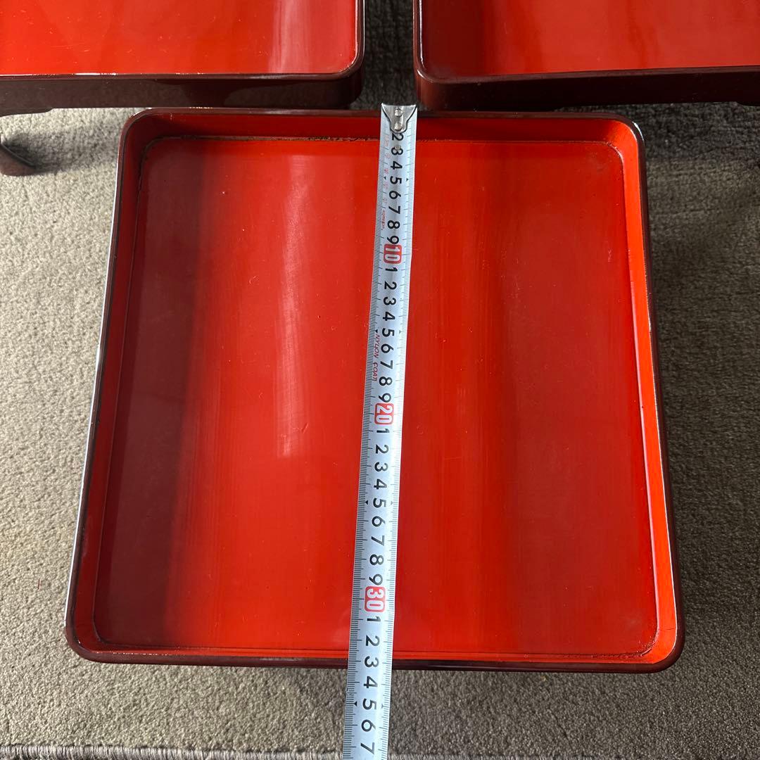 B 旧家 輪島塗 高脚膳 5客 時代漆器 専用木箱付き アンティーク き