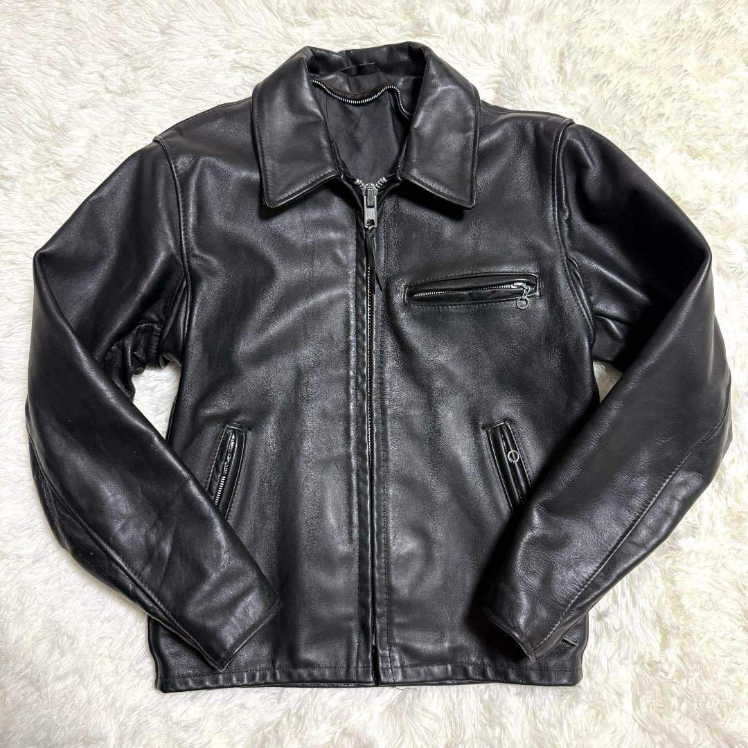 希少⭐️Schott ショット 642 シングルライダース レザー 米国製 黒✨