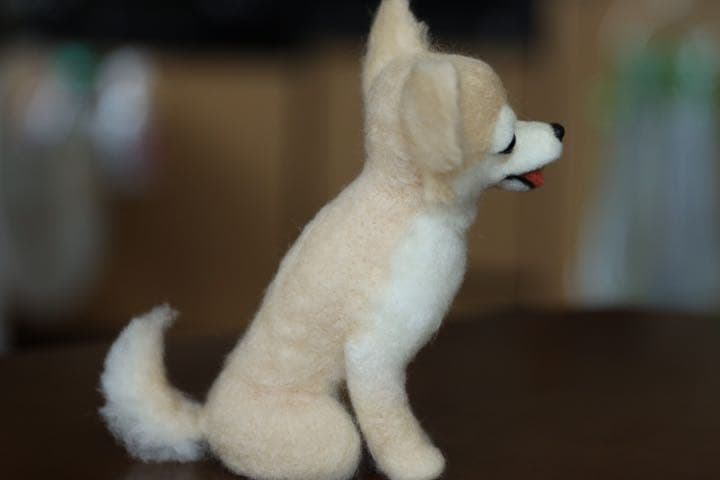 羊毛フェルト　ロングコートチワワ(柴犬カット)