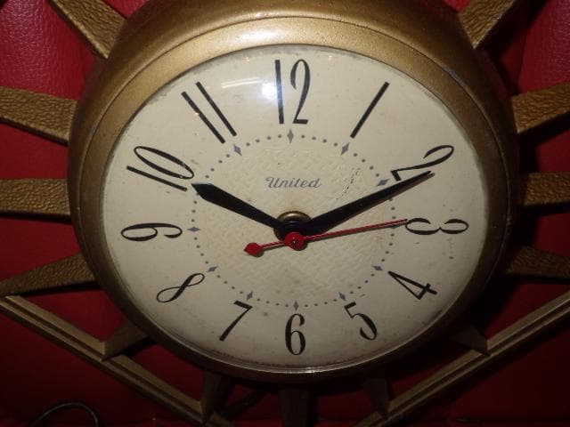 60’S★サンバースト★ウォールクロック★壁掛け時計★ミッドセンチュリー★USA