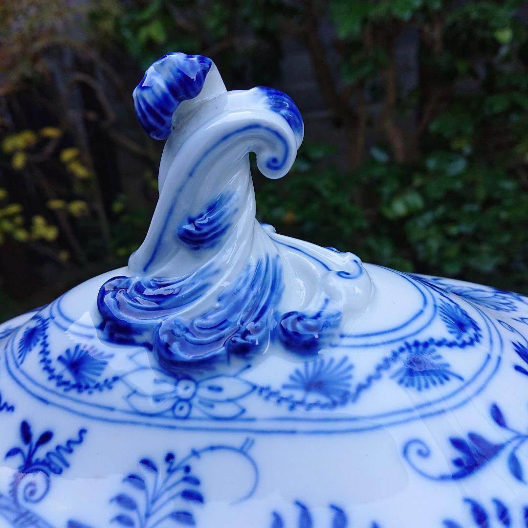 マイセンMeissenブルーオニオン スープチューリン ボタン剣マーク 美品