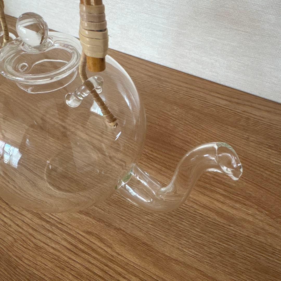 日の出化学製作所 ガラスポット Mサイズ ボール ポット バンブー ハンドル