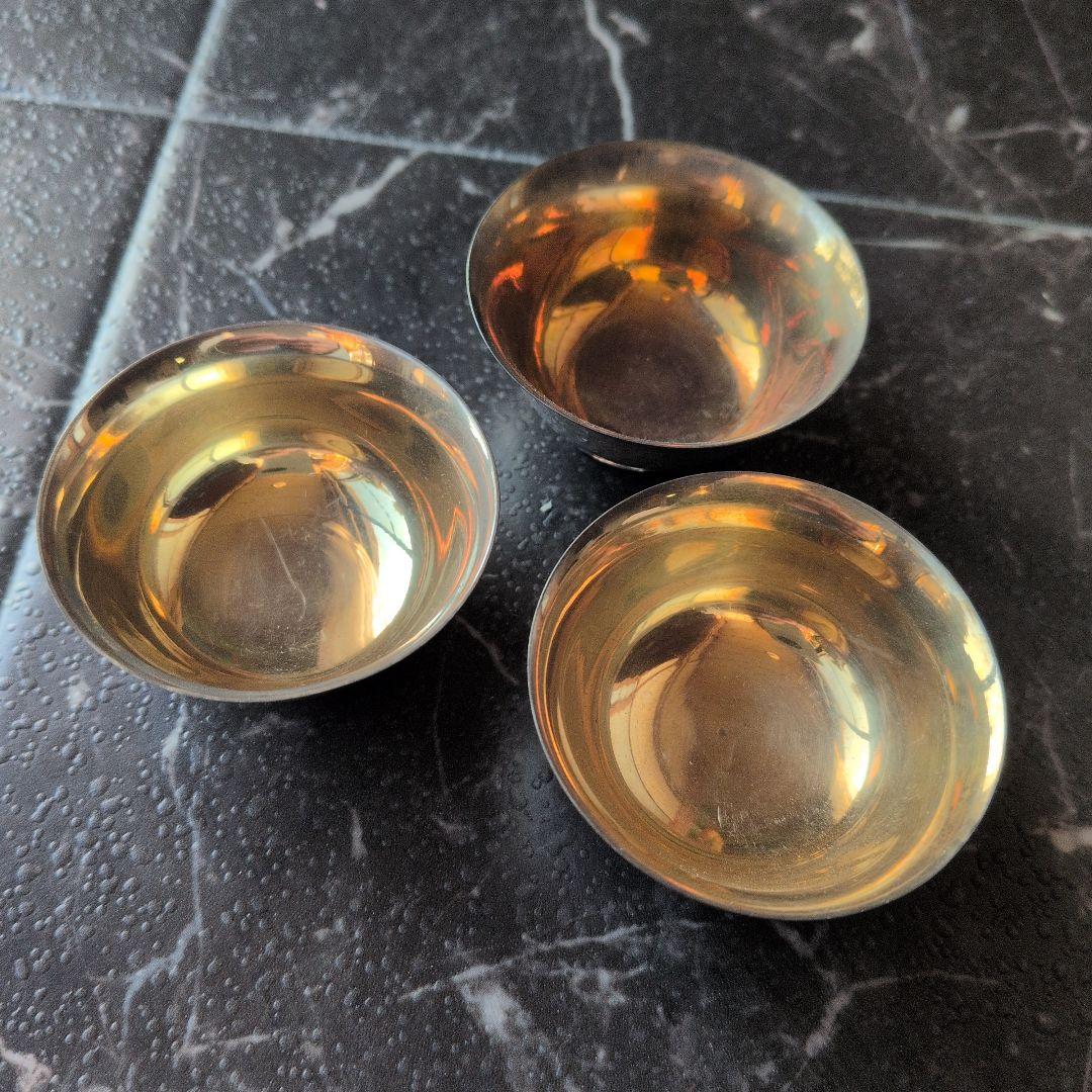 ⭐純銀 銀盃 3個セット [純銀]の刻印あり　48〜49g