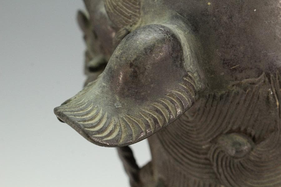 古銅 獅子 香炉 置物 時代物 骨董(K-YC451)