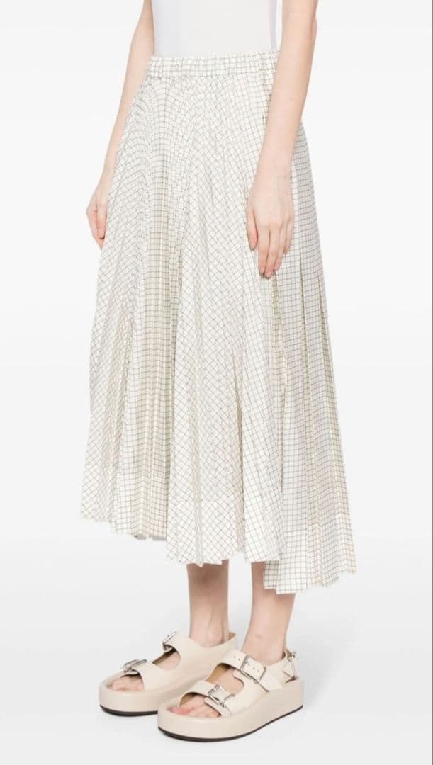 plan c チェックツイルプリーツスカート