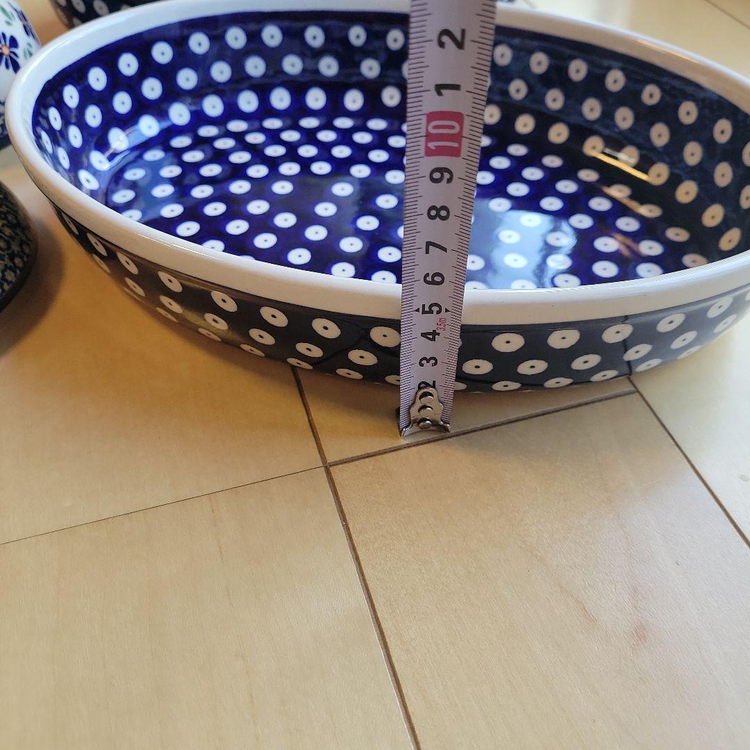 【ラスト1点】ポーリッシュポタリー　ザクワディ　オーバル大2枚　リンゴポット