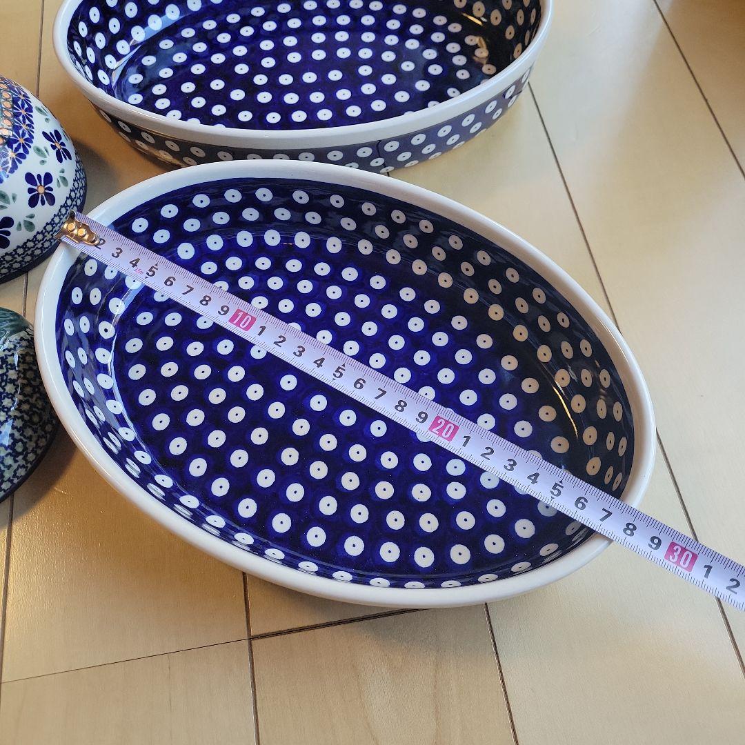 【ラスト1点】ポーリッシュポタリー　ザクワディ　オーバル大2枚　リンゴポット