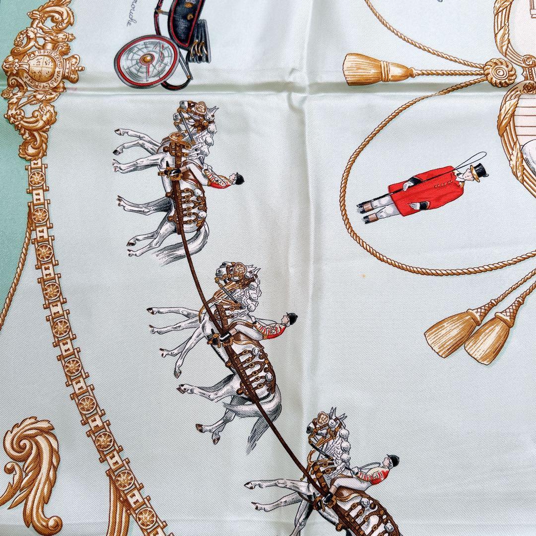 エルメス カレ90・THE  MEWS(王室の馬小屋)ライトグリーン