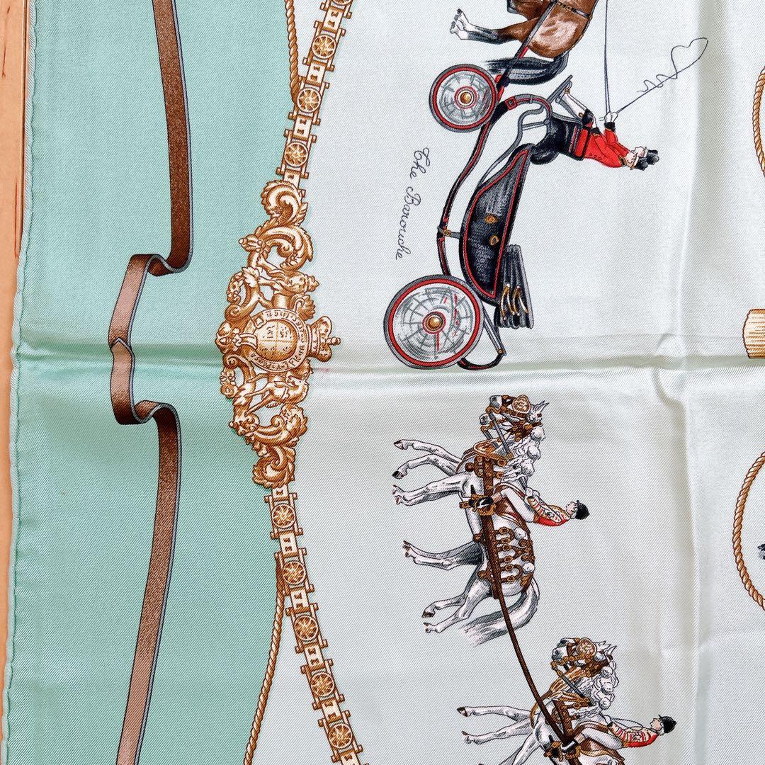 エルメス カレ90・THE  MEWS(王室の馬小屋)ライトグリーン