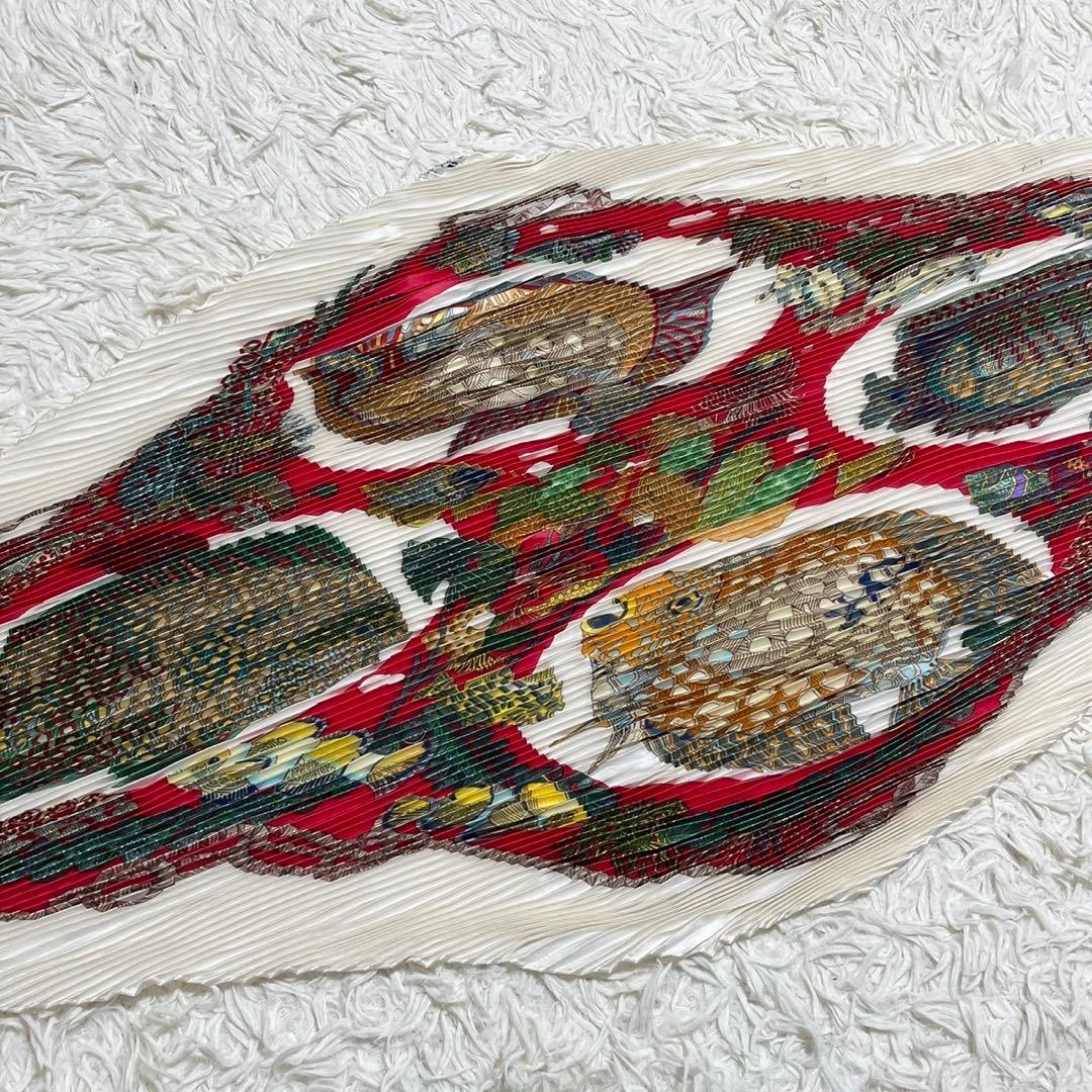 極美品 エルメス カレ90 深海魚 GRANDS FONDS プリーツ 箱付き