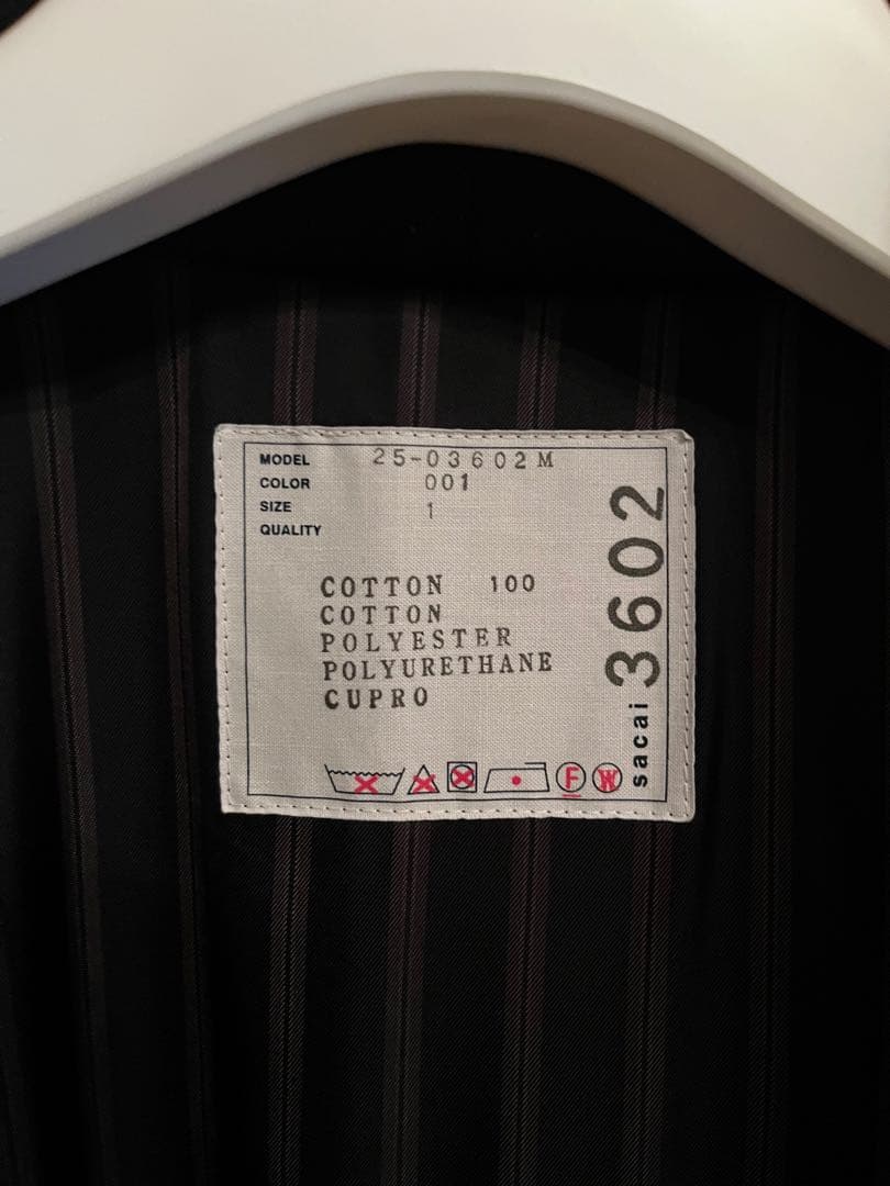 Sacai 25 SS コットン チノ ギャバジン コート