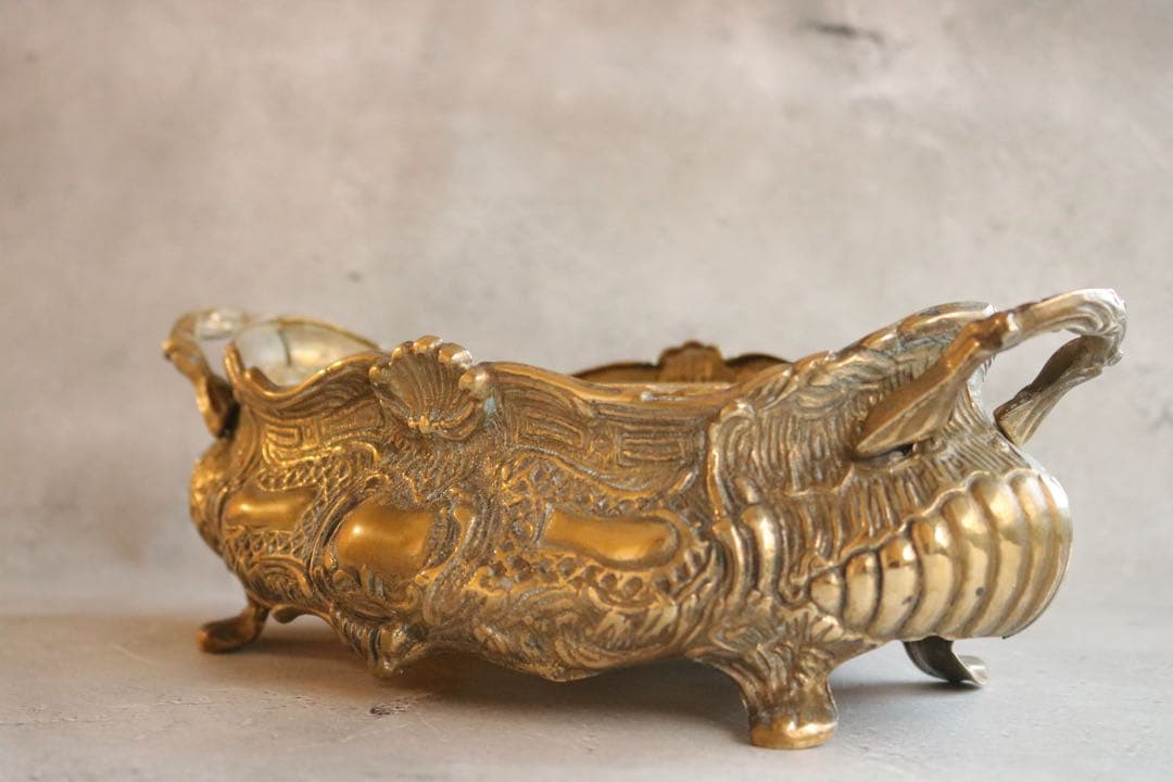 真鍮製 ロココ調 アンティーク ジャルニディエール プランターポット