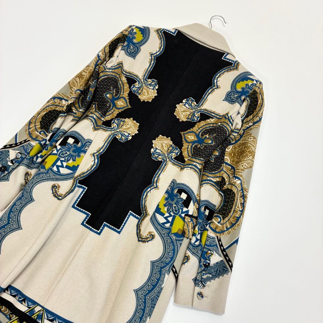 美品☆ETRO エトロ☆総柄ウールコート 38
