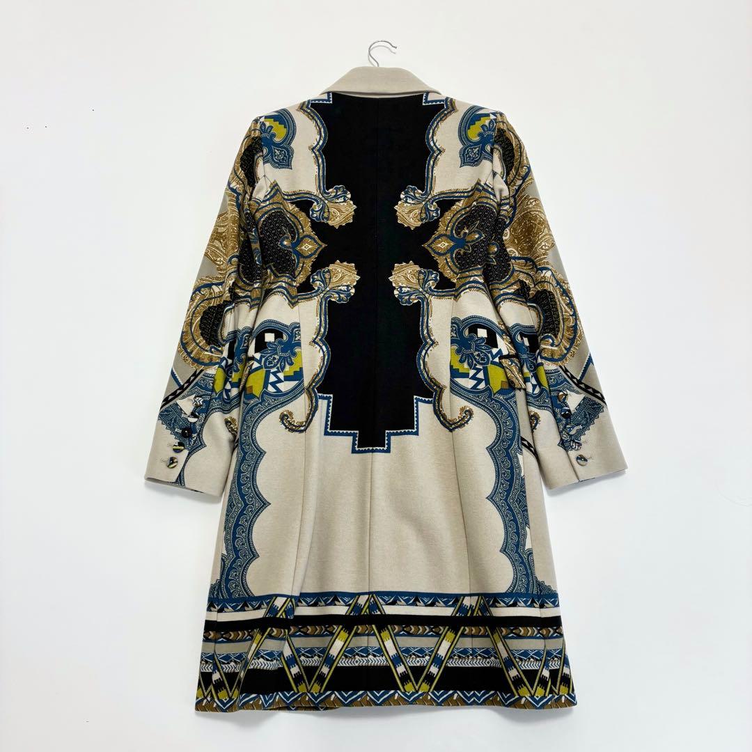 美品☆ETRO エトロ☆総柄ウールコート 38