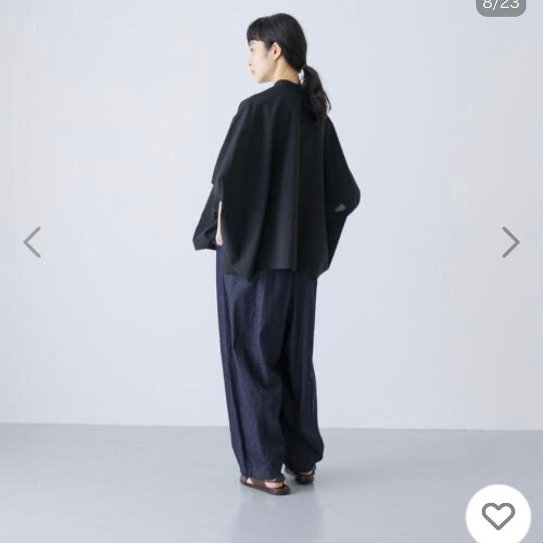 コットンスクエアポンチョシャツ　ブラック　かぐれ