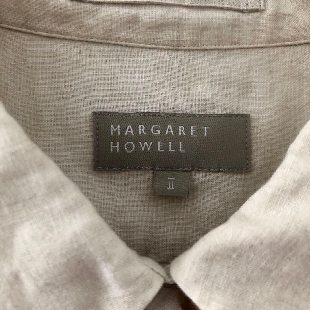 マーガレットハウエル◆ 洗える リネン 丸襟 ラウンドカラー 半袖ブラウス Ⅱ