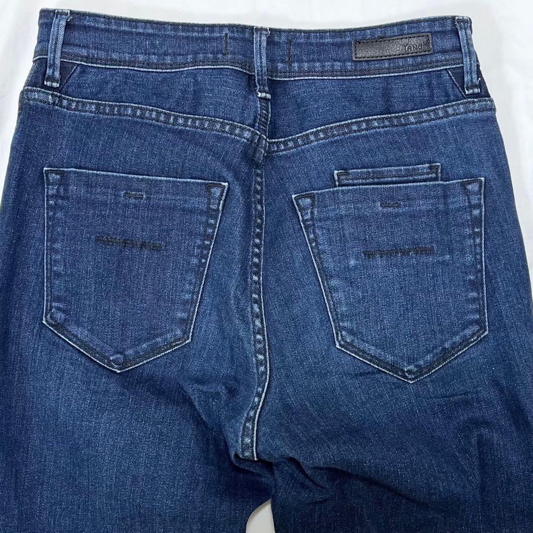 【極美品】YANUK 金子綾 コラボ スリムフレア デニム 25 濃紺 INR