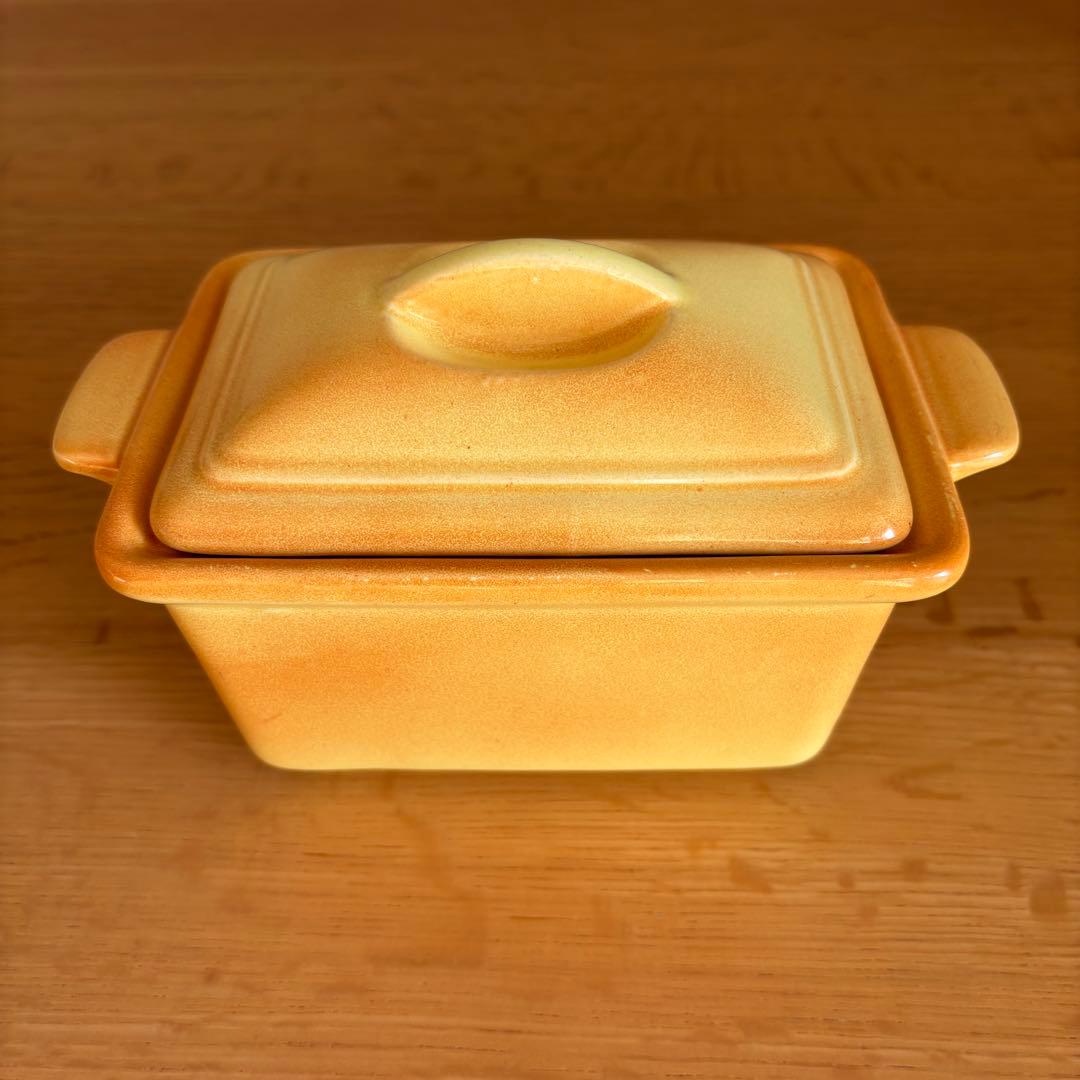 希少 新品未使用 TAXCO ヴィンテージ 陶器製 テリーヌ 型クリームオレンジ