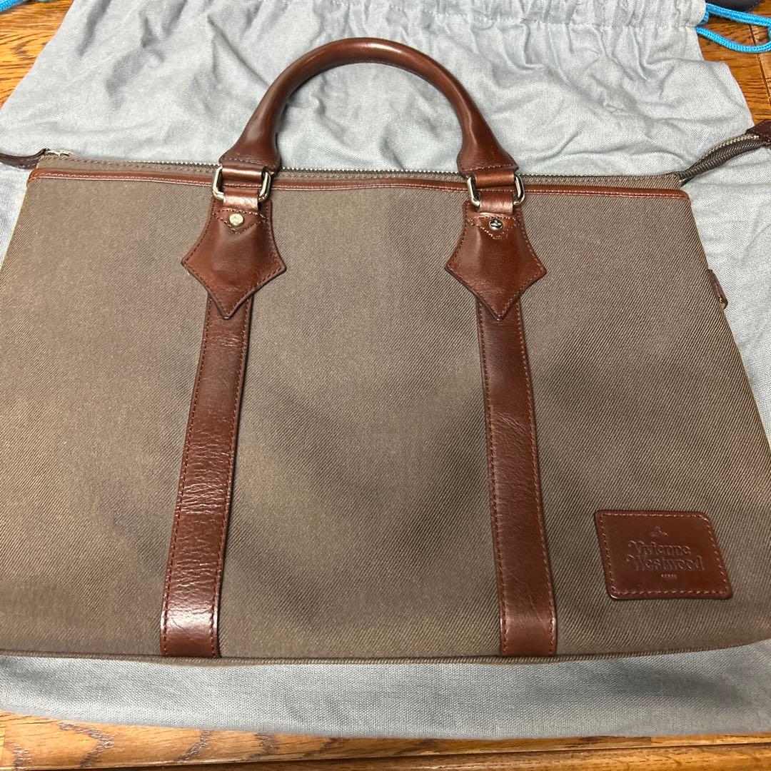 ヴィヴィアンウエストウッド ブラウンキャンバストートバッグ