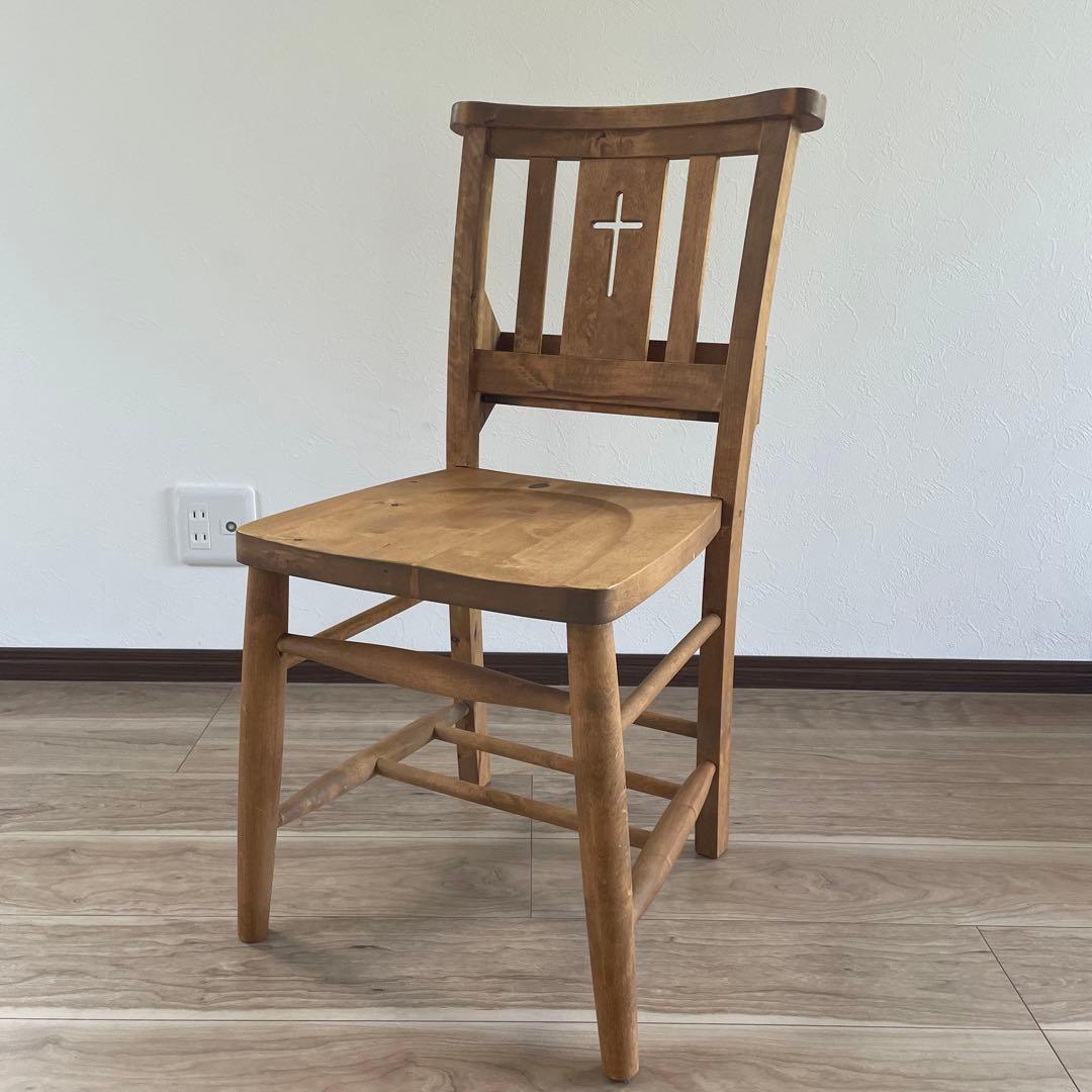 アンティーク調　チャーチチェア　教会　椅子　チャペル