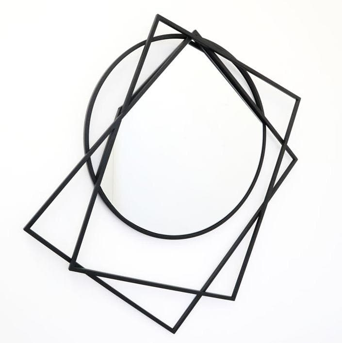 ウォールミラー/壁飾り ブラックアイアン モダン