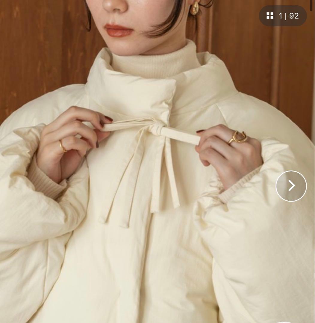 中綿リボンミドルコート