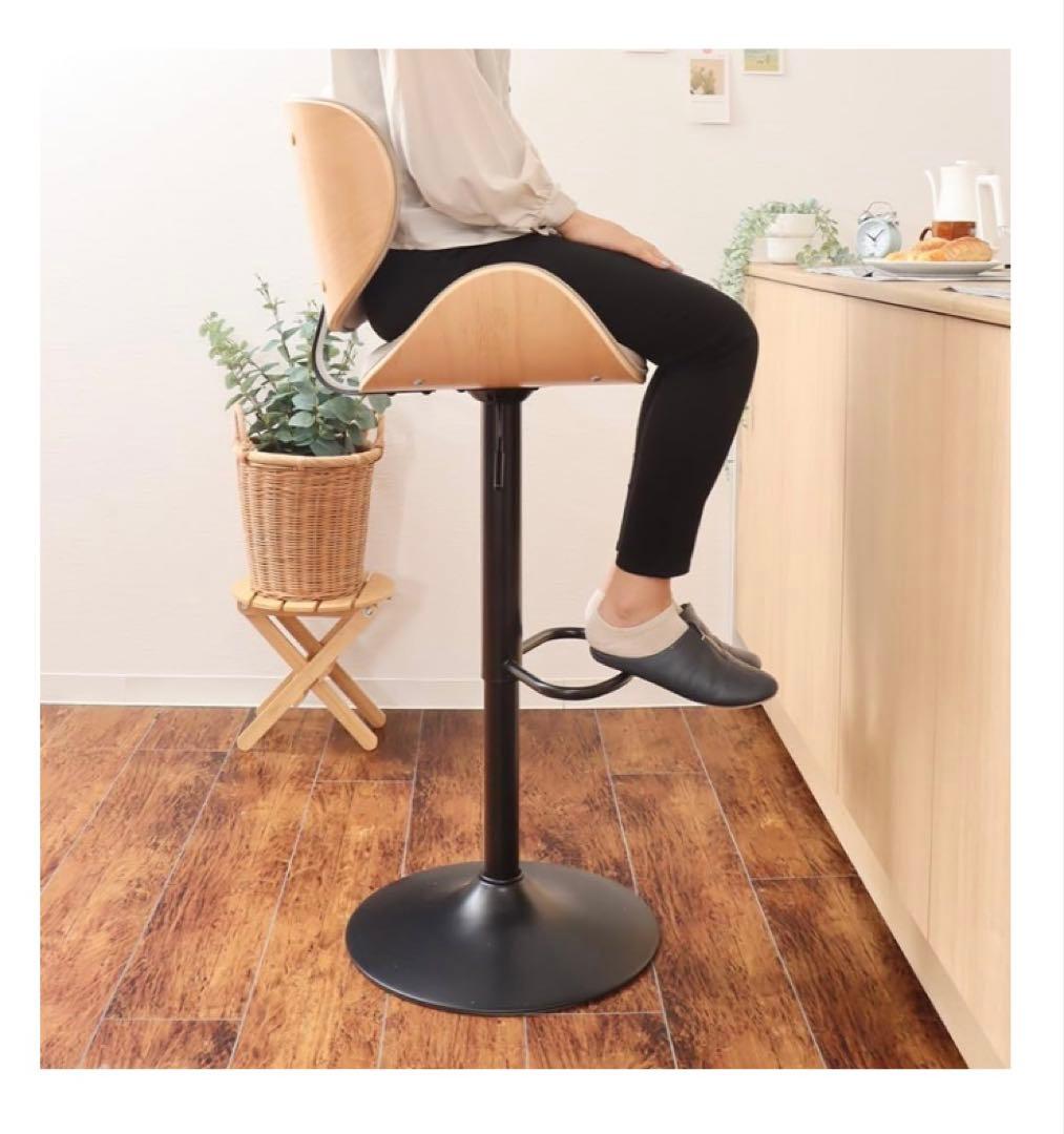 ヤマソロ バーチェア 曲木チェア カウンターチェア 疲れにくい 腰痛 昇降 回転