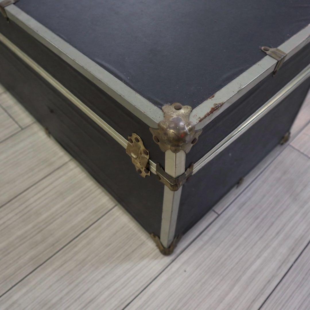 アメリカン　ヴィンテージ　家具　収納ボックス　トランク　ボックス　チャコールグレ